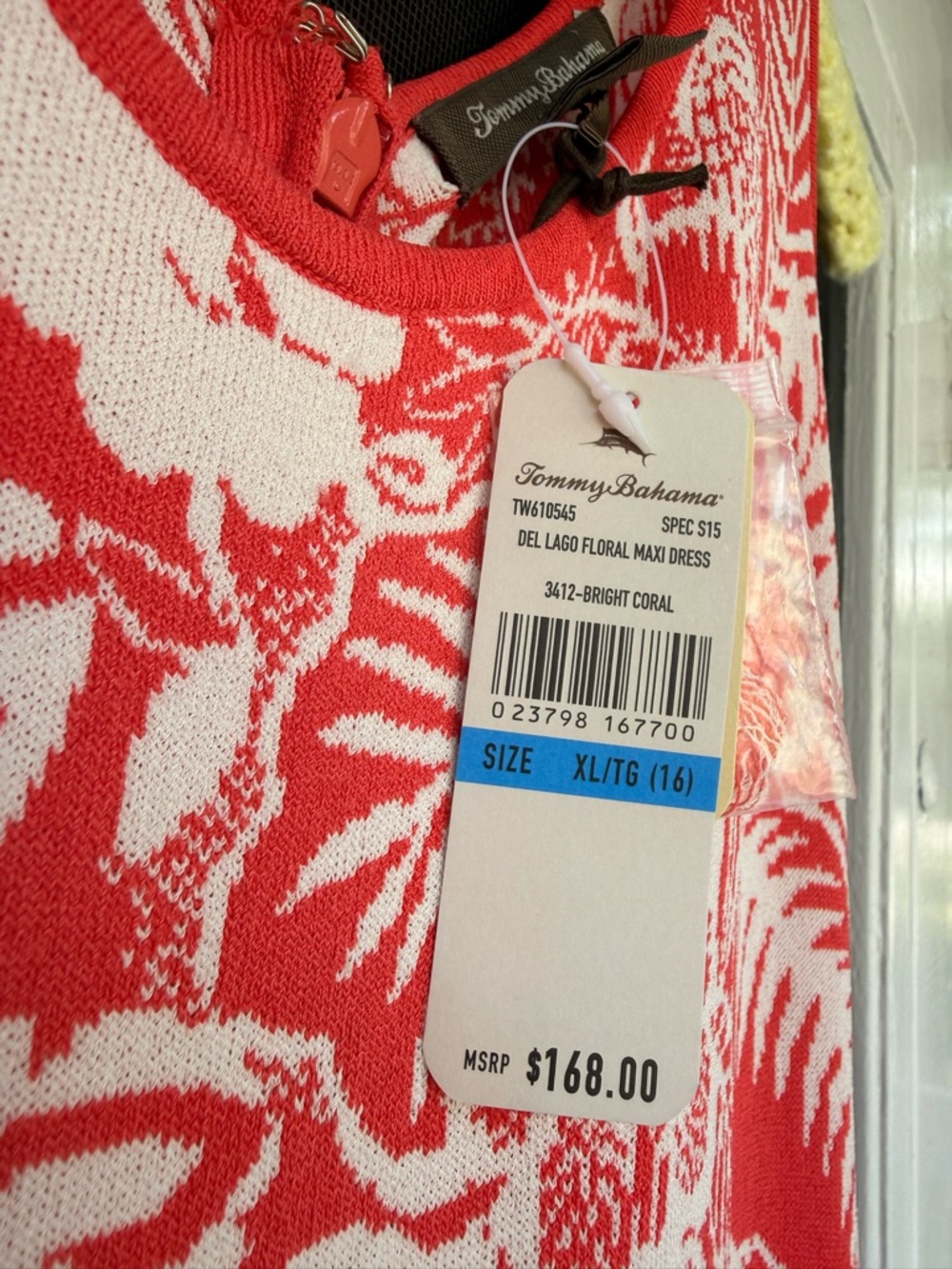 Tommy Bahama Red & White Tropical Print Maxi Dress - Picture 2 of 10